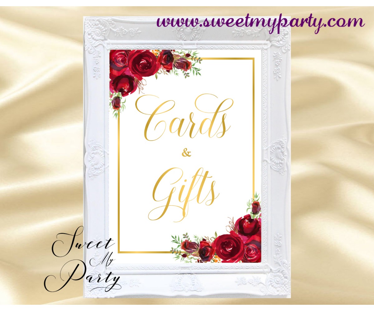 Red Roses Cards and Gifts Sign, Red Flowers Cards and Gifts Sign,(16)